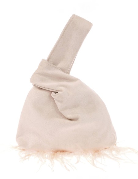 Sac à main japonais en daim avec plumes