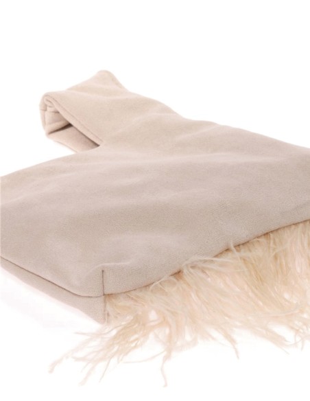 Sac à main japonais en daim avec plumes