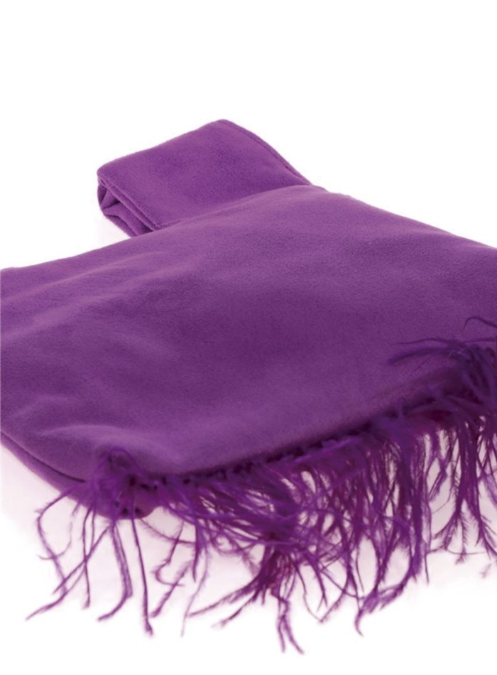 Sac à main japonais en daim avec plumes