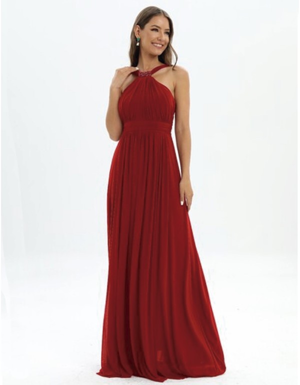 Evening dress with halter neckline and rhinestones 2
