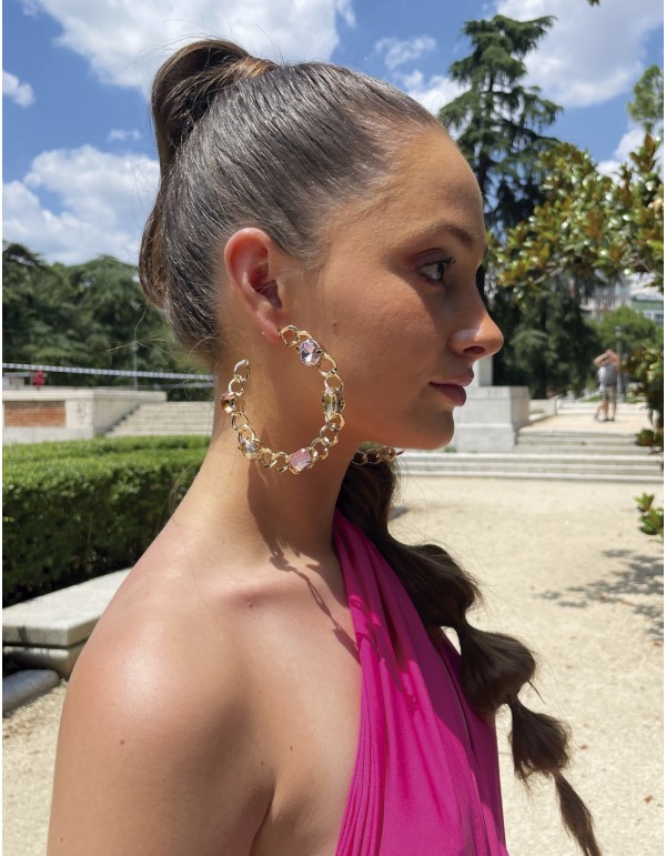 Aros de fiesta XL con piedras naturales 2