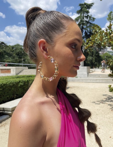 Aros de fiesta XL con piedras naturales