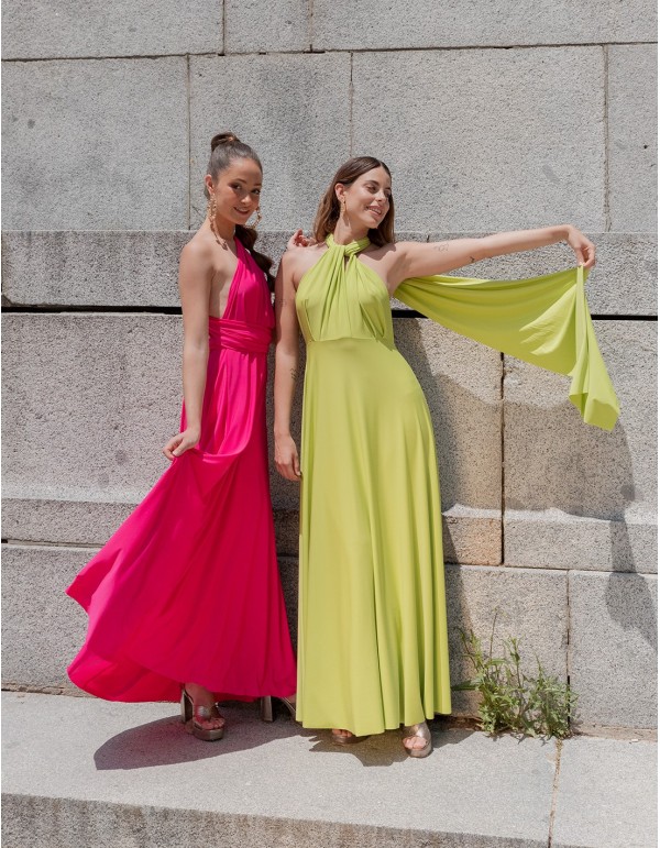 Multi-position evening long dress