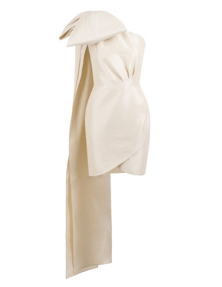 Robe asymétrique avec nœud à l'épaule - Teresa Andrés Gonzalvo