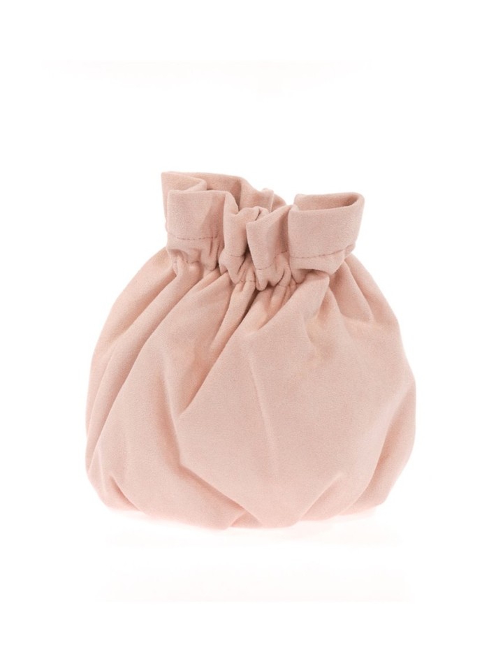 Suede effect bowler bag with chain