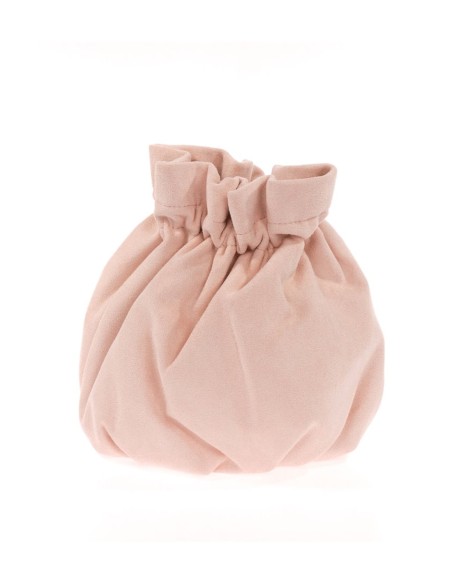 Bolso bombonera efecto ante con cadena rosa palo