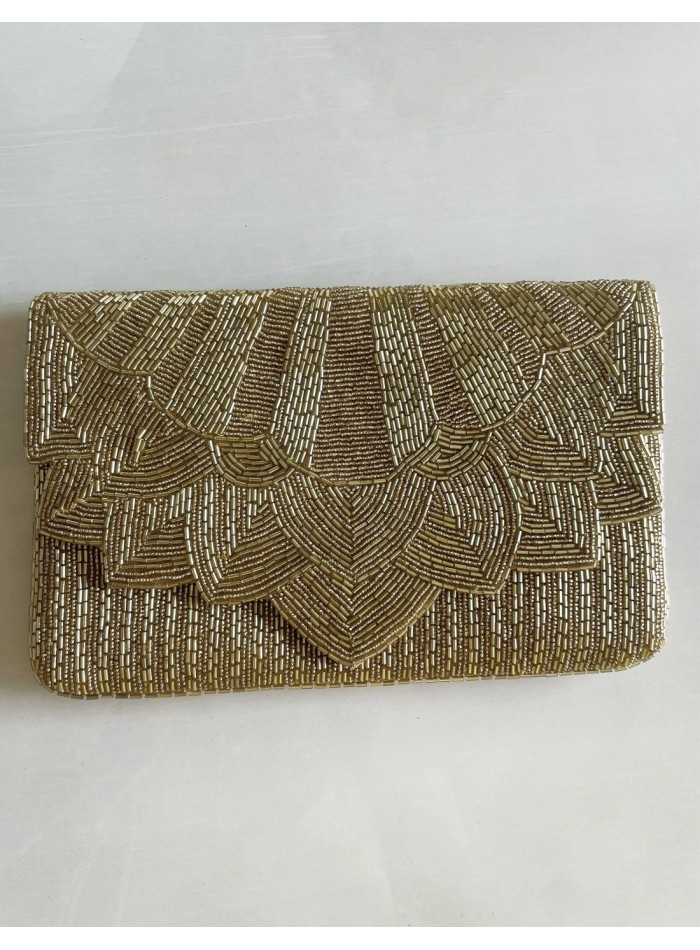 Gold rhinestone evening clutch for guests