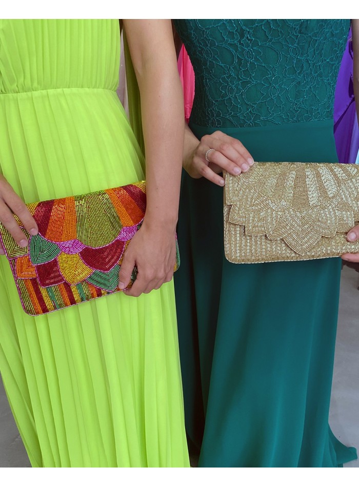 Gold rhinestone evening clutch for guests