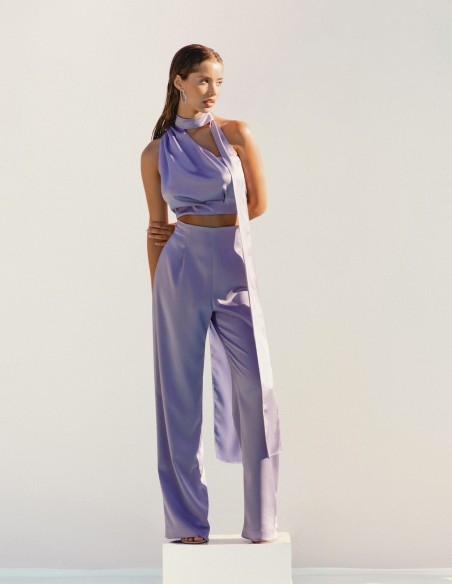 Fluid high waist long party pants for guest