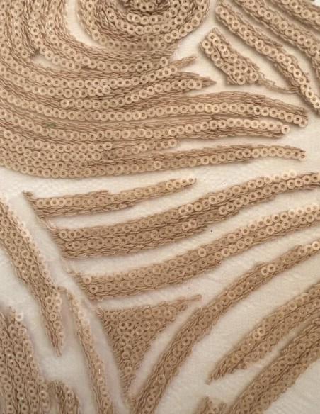 Long party dress embroidered with sequins