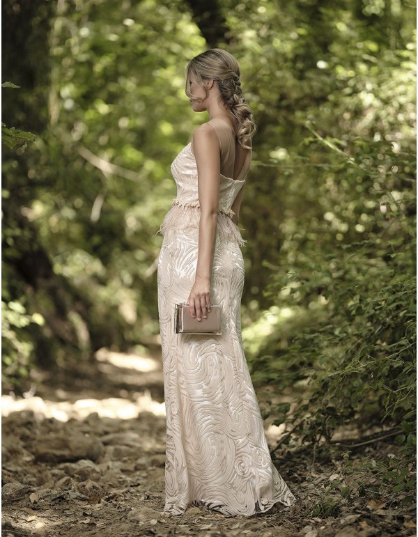 Vestido largo de fiesta bordado de lentejuelas 2