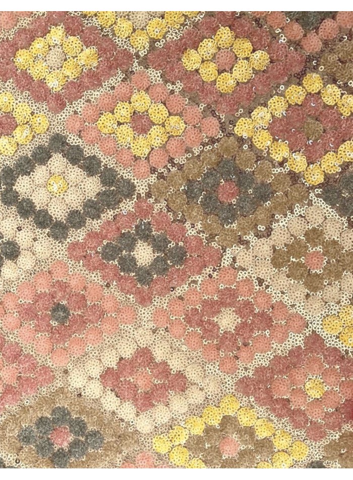 Robe longue avec paillettes et jupe en satin