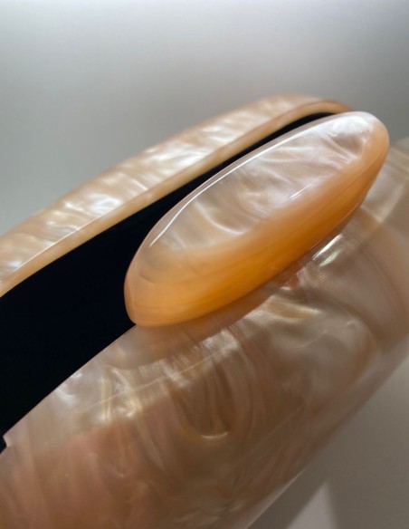 Peach mother of pearl party bag