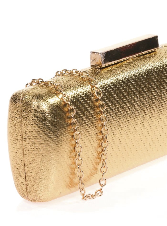 Metallic clutch bag