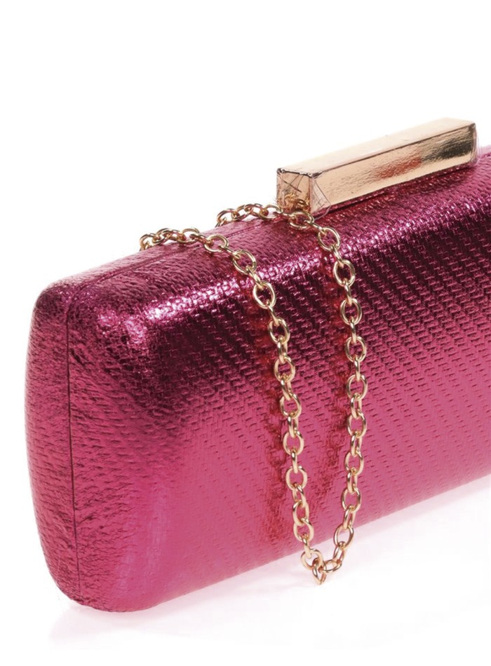 Metallic clutch bag