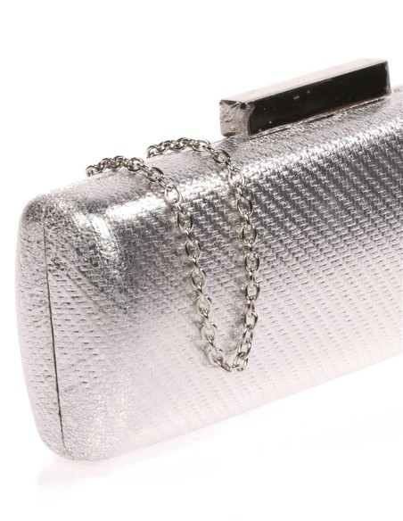 Bolso de mano alargado metalizado