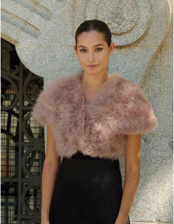 Ostrich feather short jacket