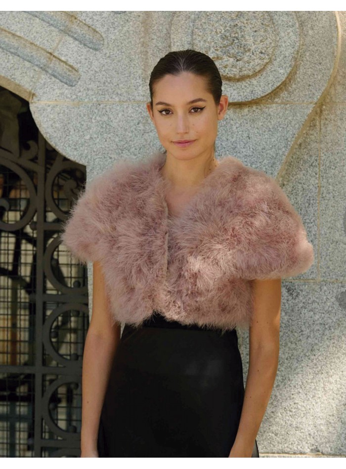Ostrich feather short jacket