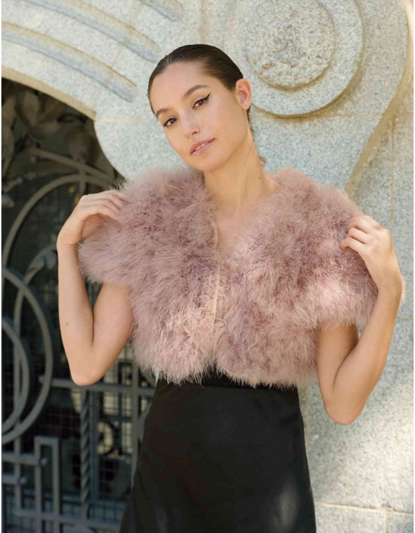 Ostrich feather short jacket 2