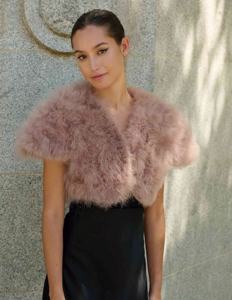 Ostrich feather short jacket