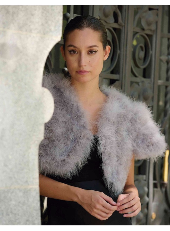 Ostrich feather short jacket