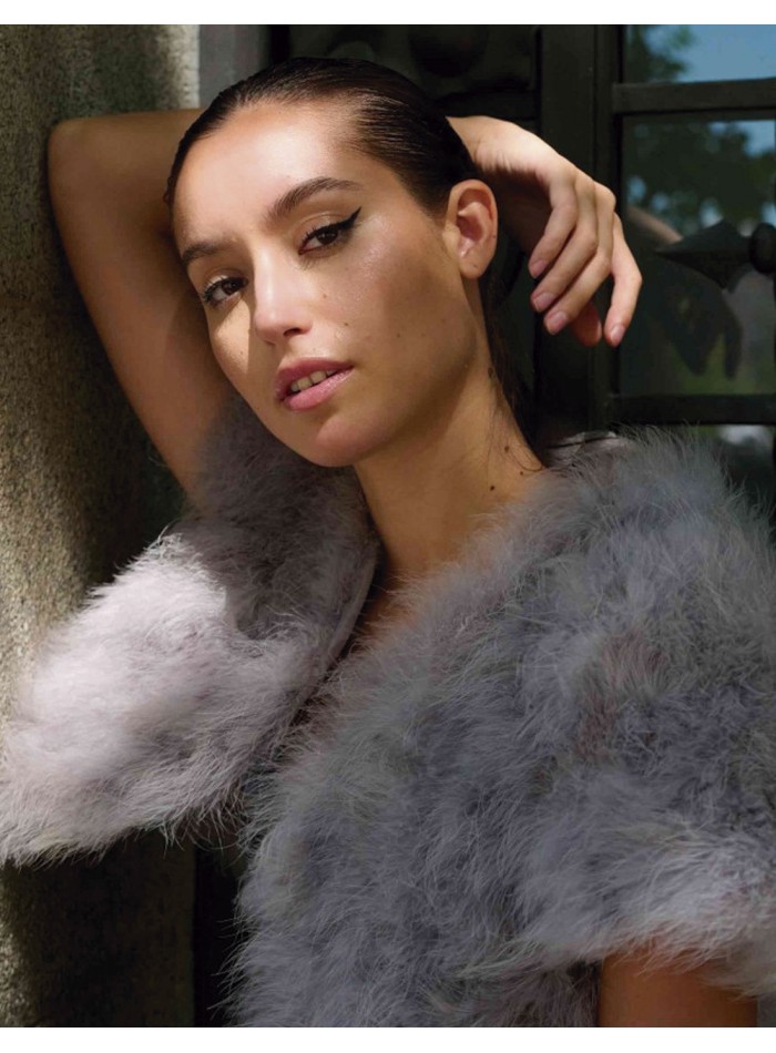 Ostrich feather short jacket