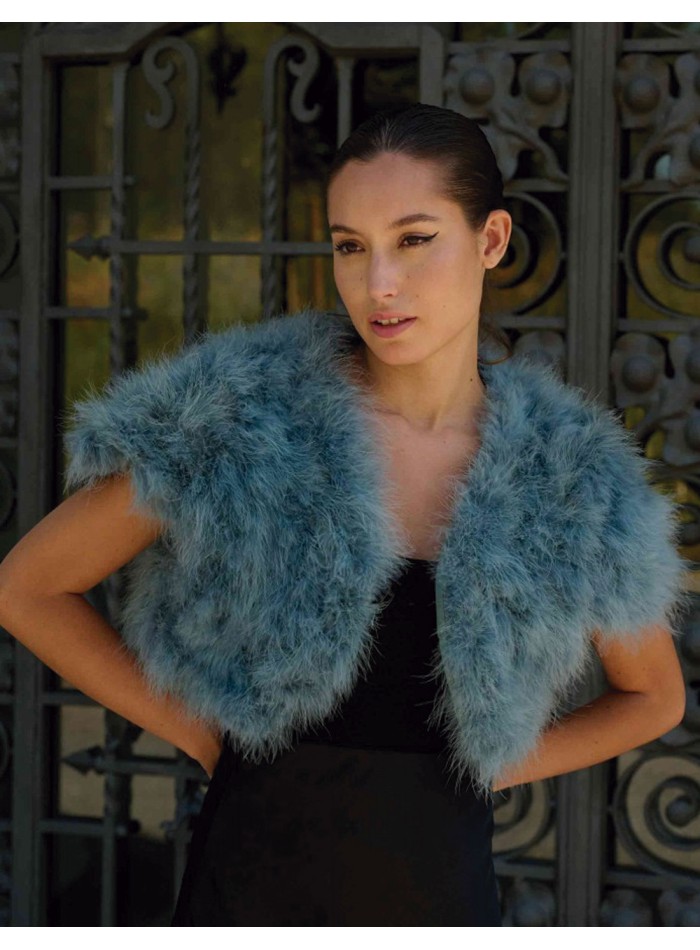 Ostrich feather short jacket