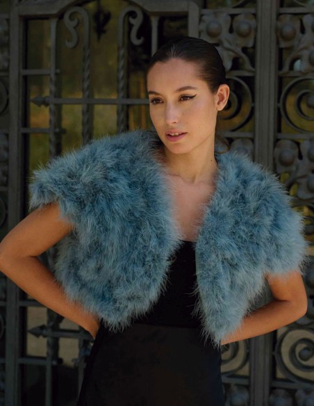 Ostrich feather short jacket