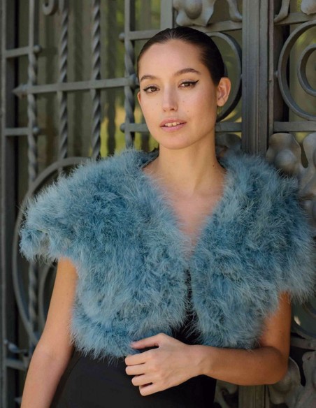 Ostrich feather short jacket