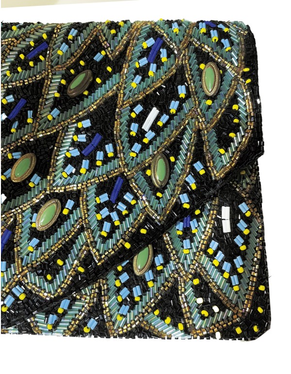 Sac à main en strass inspiré du paon 2