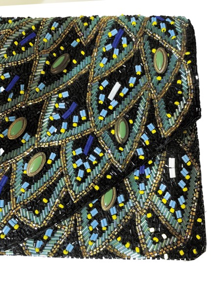 Sac à main en strass inspiré du paon