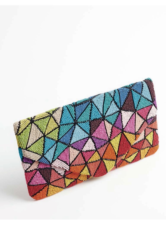 Kaleidoscope multicolor rhinestone clutch purse