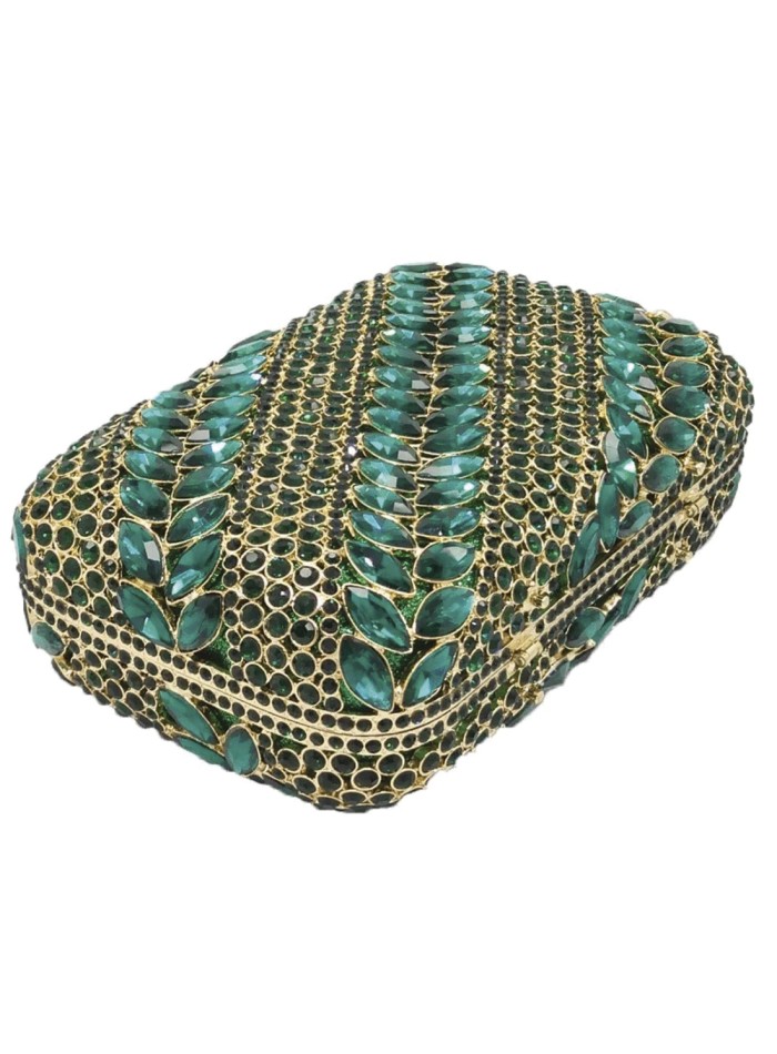 Sac à main orné de cristaux verts