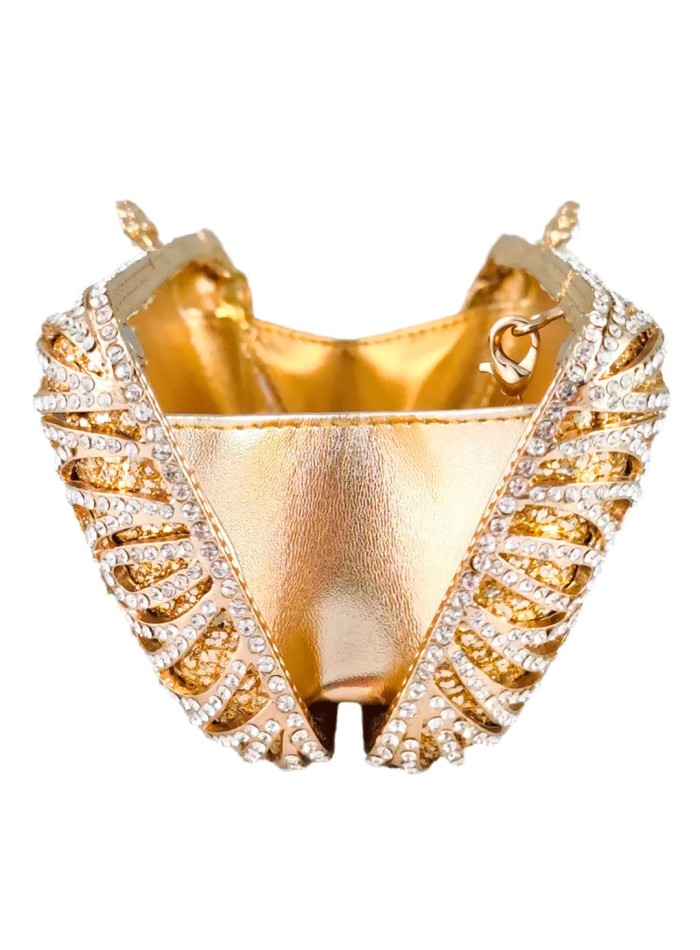 Bolso de mano joya con cristales sobre base...
