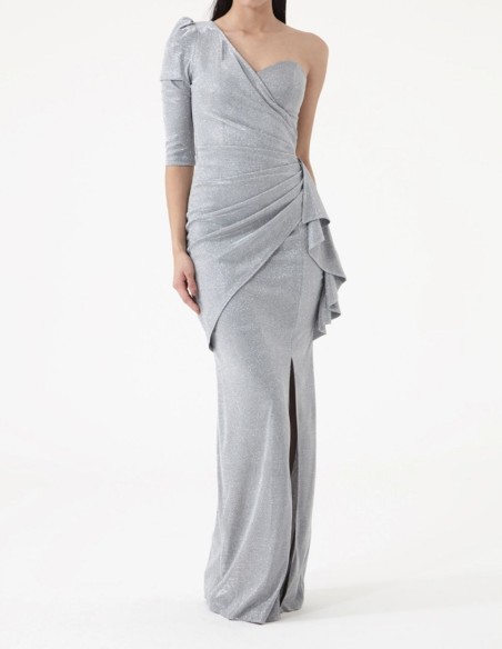 Corset dress with draped waist.