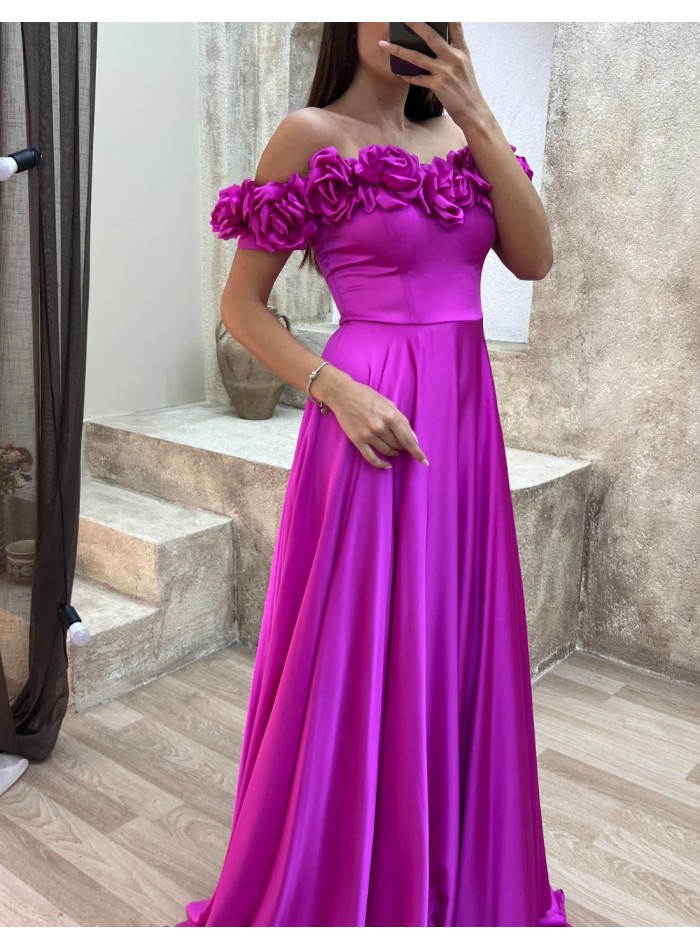 Flower bandeau neckline party dress