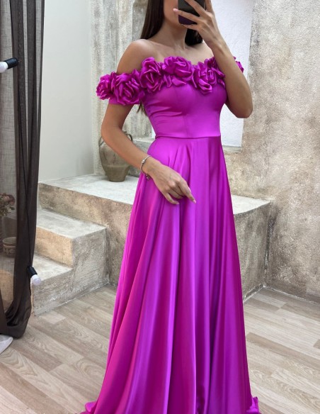 Flower bandeau neckline party dress