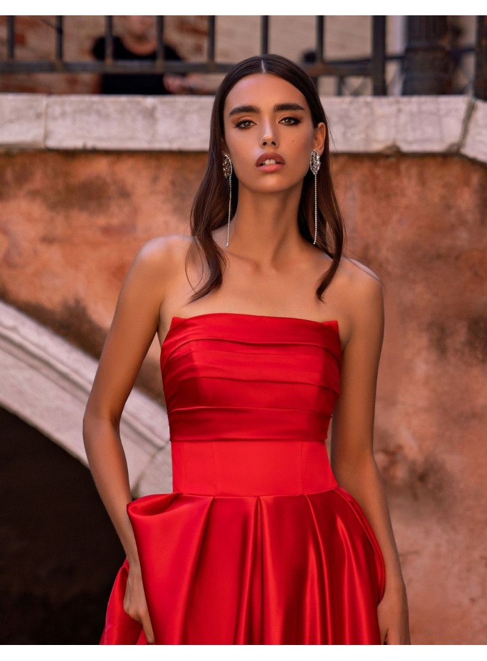 Long strapless party dress