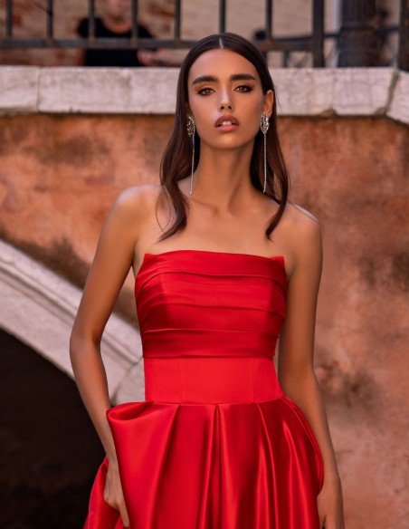 Long strapless party dress