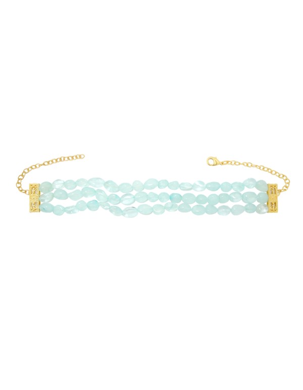 Choker triple con piedras naturales