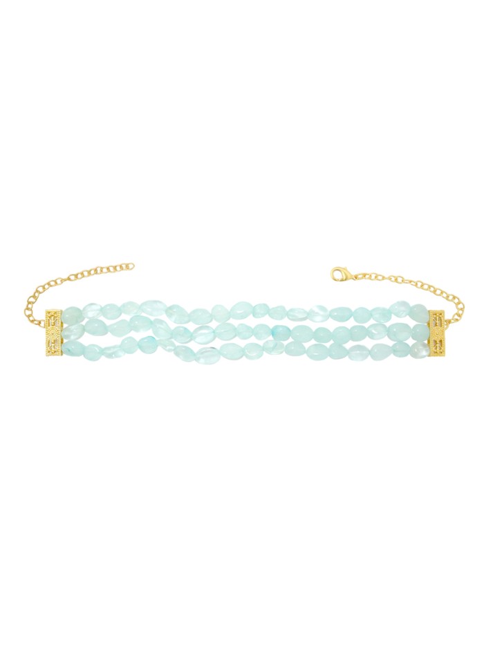 Triple choker with natural stones