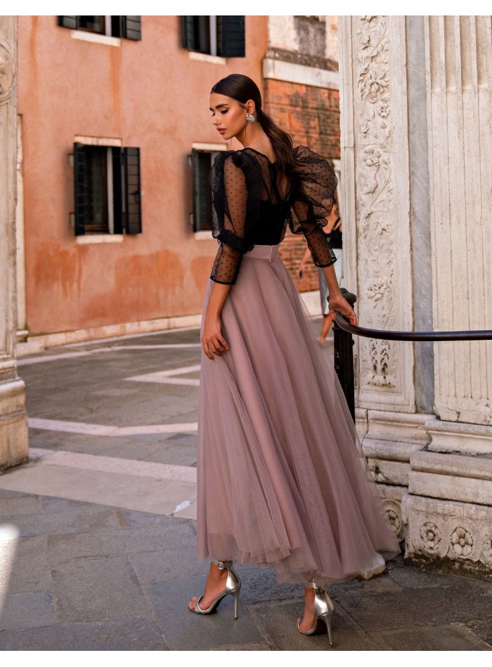 Midi ballerina set with tulle skirt