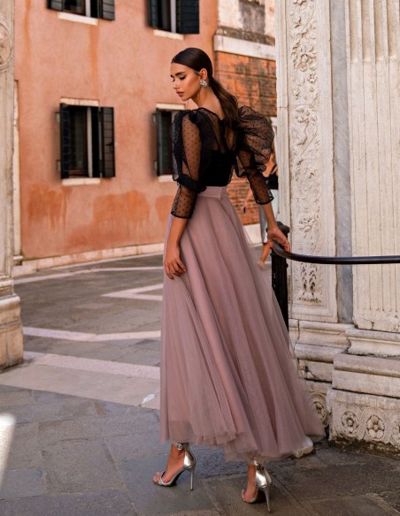 Midi ballerina set with tulle skirt