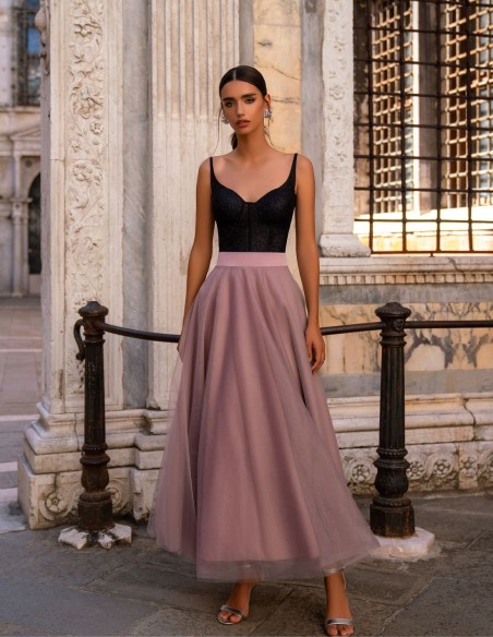 Midi ballerina set with tulle skirt