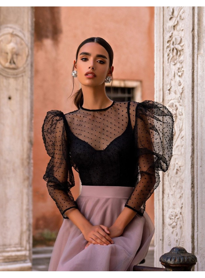 Midi ballerina set with tulle skirt