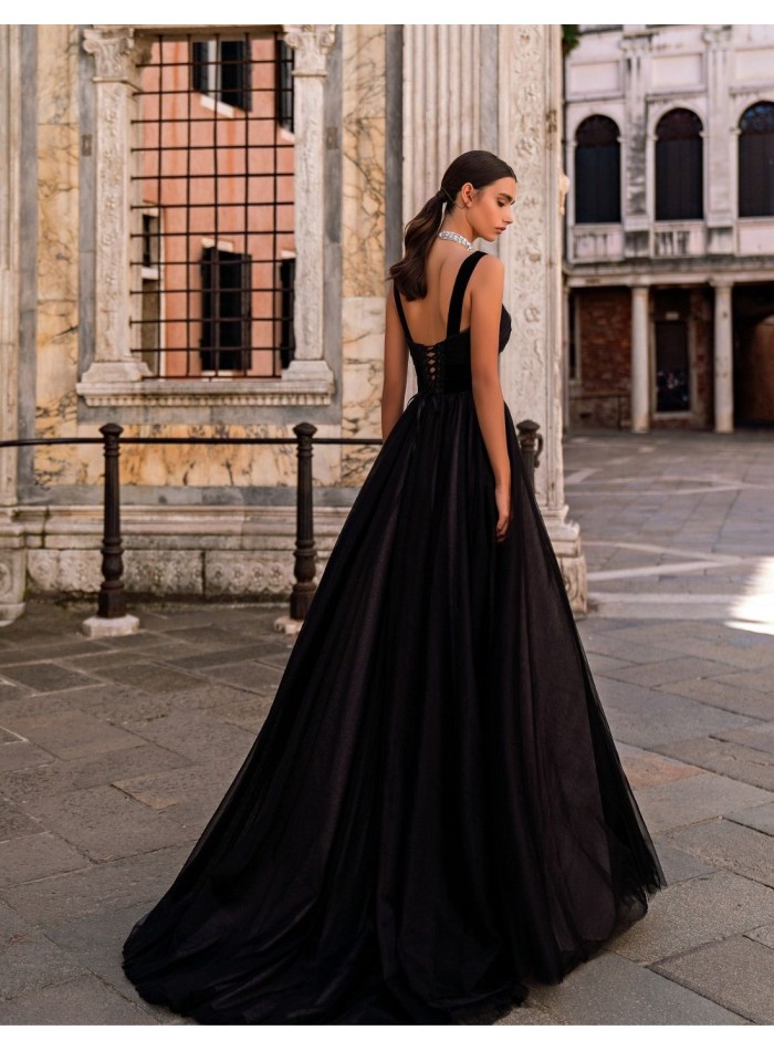 Robe longue de fête avec corsage plissé et jupe...