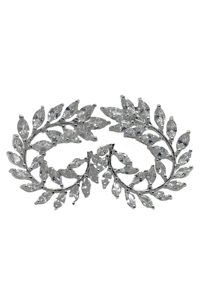 Pendientes de fiesta laurel con cristales