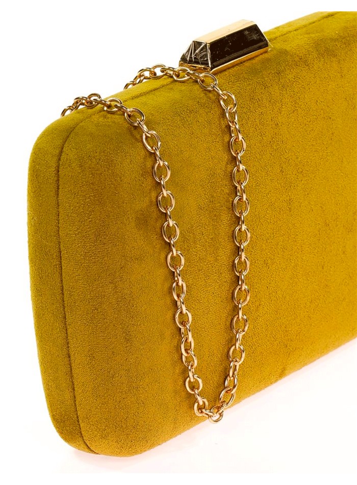 Basic suede evening clutch bag