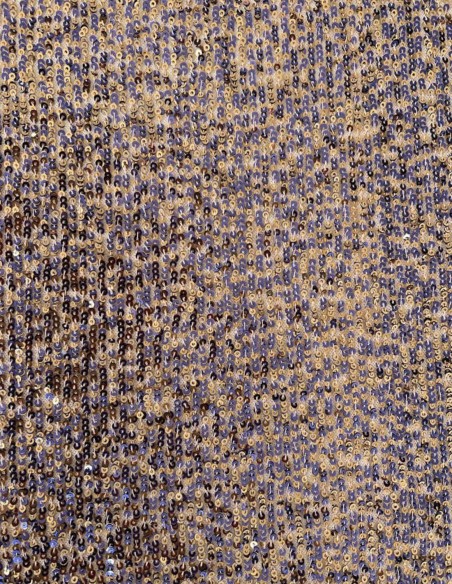 Vestido cóctel de fiesta con lentejuelas y manga francesa