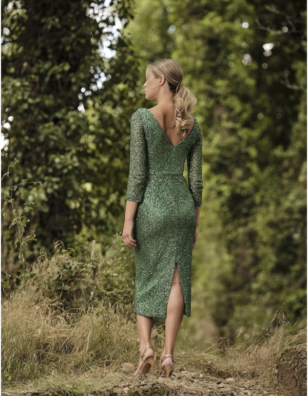 Robe de cocktail avec paillettes et appliques 2
